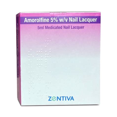 What is the name of the nail lacquer with the ingredient amorolfin?